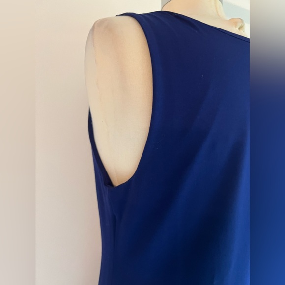 Eileen Fisher Sleeveless Cowl Neck A-Line Jersey Navy Dress Sz S - Picture 8 of 9